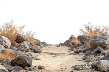 Rock Isolated, Stone Podium, Cliff mountain on white background well material montage your products display, Clipping paths
