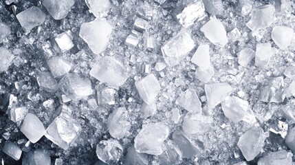 Close-up of sparkling ice crystals creating a textured, cold surface.