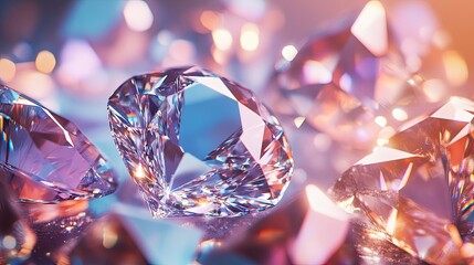 A stunning close-up of sparkling diamonds reflecting light, showcasing their brilliance and clarity.
