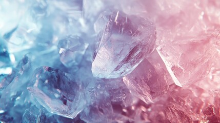 Fototapeta premium A stunning close-up of colorful crystalline formations, showcasing vibrant blue and pink hues.