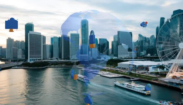 Cloud computing concept. Communication network.