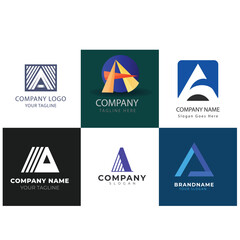 Letter alphabet logo a design Corporate business brand company abstract logo design collection