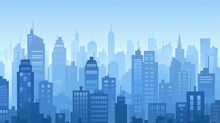 Blue Tech City Architecture Background - A Futuristic Urban Landscape of Innovation. The Blue - Hued Buildings with Sleek Lines, Symbolizing the Technological Advancements