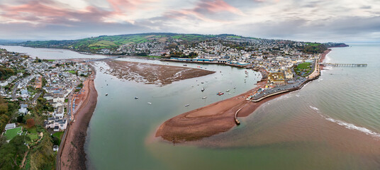 The estuary of the River Teign at Teignmouth on the south coast of Devon in the United Kingdom.