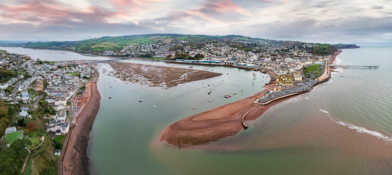 The estuary of the River Teign at Teignmouth on the south coast of Devon in the United Kingdom.