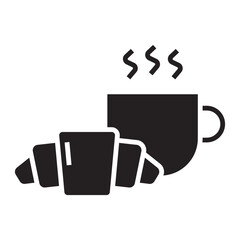 Coffee and Croissant icon.