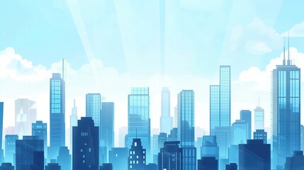 Blue Tech City Architecture Background - A Futuristic Urban Landscape of Innovation. The Blue - Hued Buildings with Sleek Lines, Symbolizing the Technological Advancements