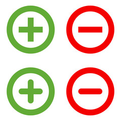 Obraz premium Plus and minus signs vector icons set