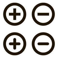 Obraz premium Plus and minus signs vector icons set