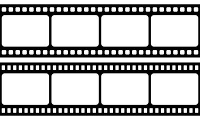 Film strip isolated vector icon. Retro picture with film strip icon. Film strip roll. Video tape photo film strip frame vector on transparent	