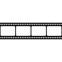Film strip isolated vector icon. Retro picture with film strip icon. Film strip roll. Video tape photo film strip frame vector on transparent	