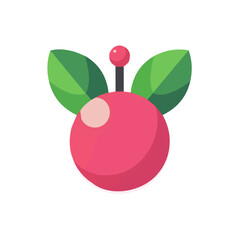 Simple flat illustration radish motion graphic flat-design vector animation style, isolated in white background, 2D flat icon