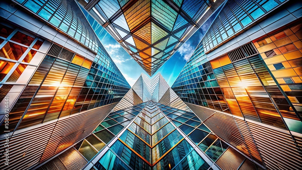 Poster abstract architectural background with dynamic lines and shapes for modern design inspirations in in