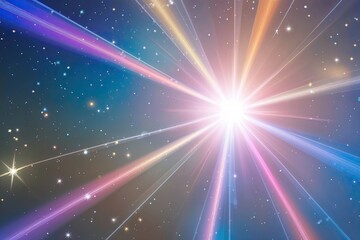 Fototapeta premium Brilliant Celestial Celebration with Vibrant Color Gradations and Radiant Effects on a Clear Background