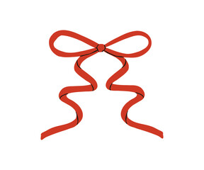 The bow is drawn in a flat style. Gift, holiday, ribbon. Vector illustration in flat style.