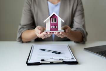 Real estate concept Home insurance, loans and home rentals