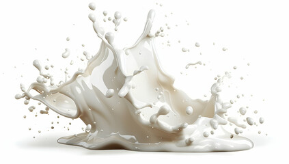Milk or paint on a white background