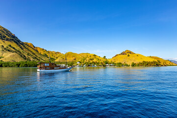 Phinisi boat, Island Flores, Komodo National Park, Flores, Indonesia, Southeast Asia.