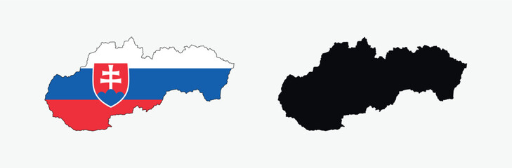 Obraz premium Slovakia Map vector icon. Map of Slovakia in Flag colors.