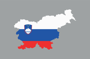 Slovenia Map vector icon. Map of Slovenia in Flag colors.