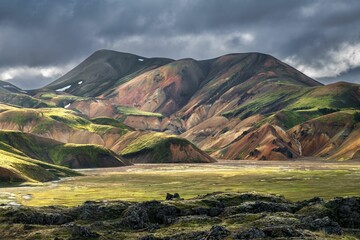 Colorful Rhyolite Mountains in Iceland