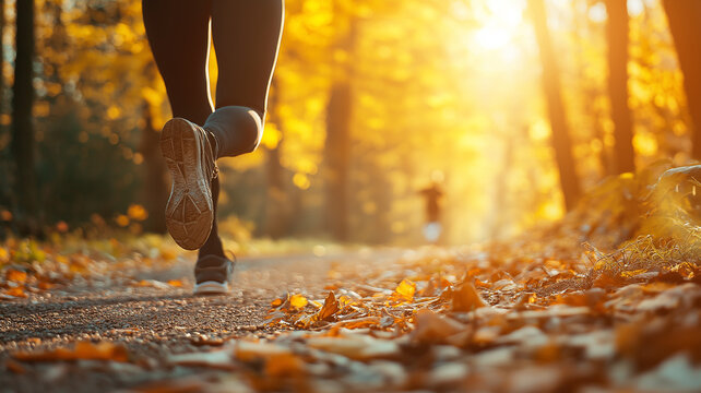 Morning run on a scenic forest trail.