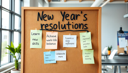 Setting new goal and new year's resolution at workplace