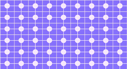 Fototapeta premium A clean and structured seamless design with interconnected white circles on a vibrant purple background