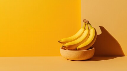 Fresh banana in a fruit bowl, a natural energy source for a busy day