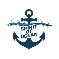 Anchor vector spirit of ocean vector logo and icon