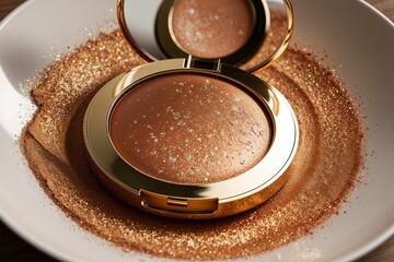 Elegant Gold Shimmer Bronzer with Sparkle and Illumination in Soft Texture