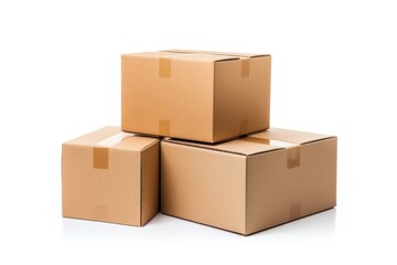 Packgaging cardboard box carton white background delivering.