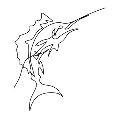 Ocean Fish Graphic Design Decoration Vector Line Art