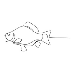 Ocean Fish Graphic Design Decoration Vector Line Art