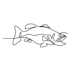 Ocean Fish Graphic Design Decoration Vector Line Art