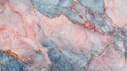 Fototapeta premium Abstract Natural Stone Texture Featuring Shades of Pink and Blue with Intricate Veining Patterns Suitable for Artistic or Interior Design Applications