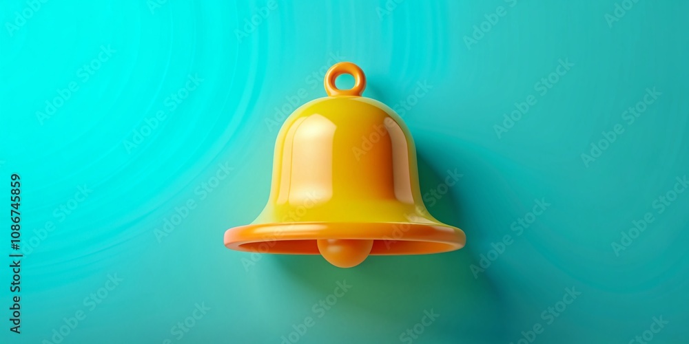 Poster bell notification alert symbol with clean background for effective communication and user engagement