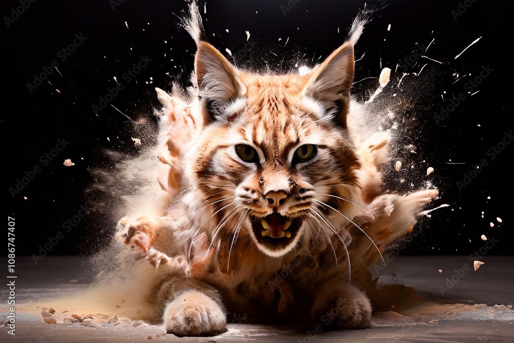 Poster exploding lynx chalk