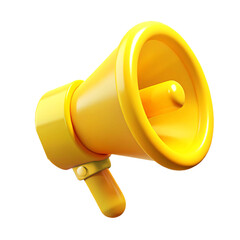 yellow megaphone  with lightings 3d  cartoon style illustration