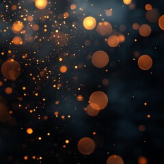 Golden bokeh lights sparkling on a dark background, creating a magical and festive atmosphere, perfect for celebrations and special occasions