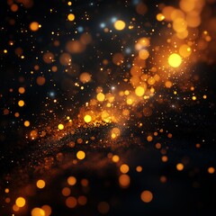 Obraz premium Golden bokeh lights sparkling on a dark background, creating a magical and festive atmosphere, perfect for celebrations and special occasions
