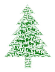 Merry Christmas in different languages word cloud	
