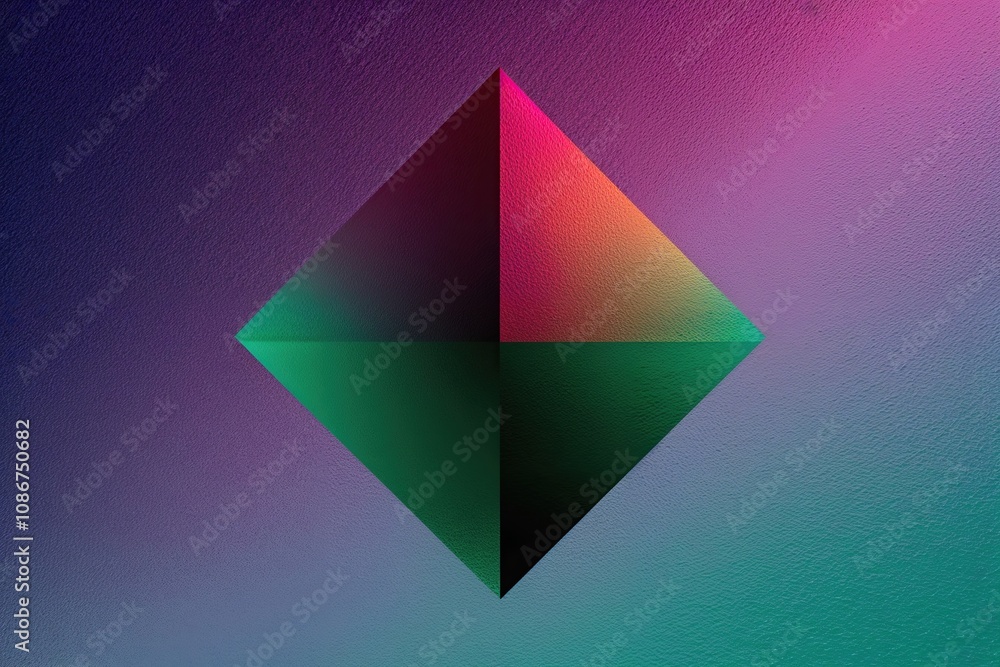 Aufkleber stunning textured gradient polygon design in vibrant emerald raspberry and indigo colors
