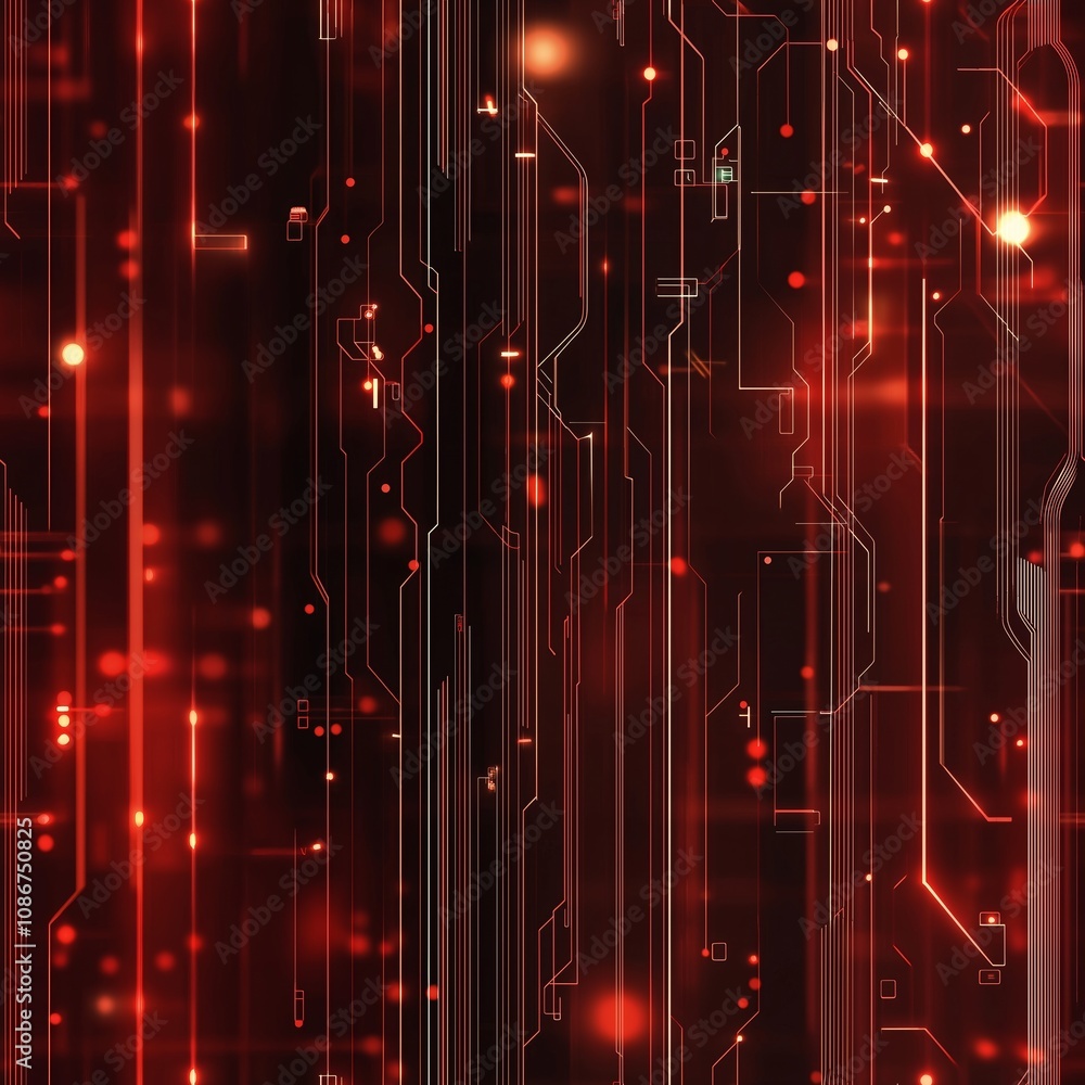 Poster seamless texture with technological data lines and techno connections like a microcircuit. tiled pat