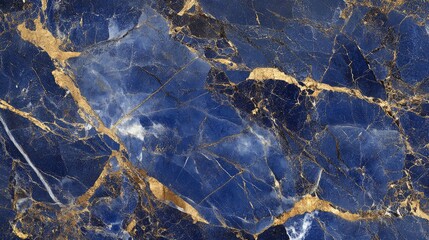 Fototapeta premium Stunning Dark Blue Marble with Golden Veins and Unique Texture for Elegant Interior Design, Architecture, and Luxury Projects