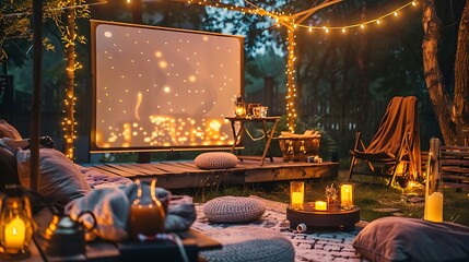 Suitable for an outdoor movie this portable bluetooth projector and screen