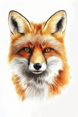 Obraz premium Detailed portrait of a classic fox highlighting its vibrant fur and expressive eyes, showcasing nature's beauty. Generative AI