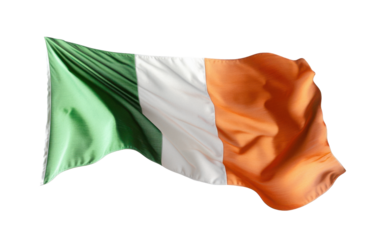 Traditional Irish flag with a slight wave symbolizing national pride