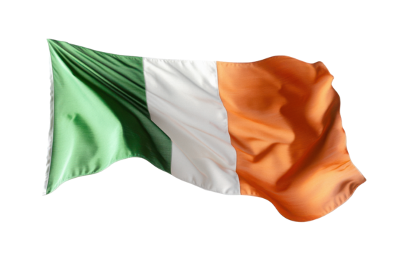 Traditional Irish flag with a slight wave symbolizing national pride