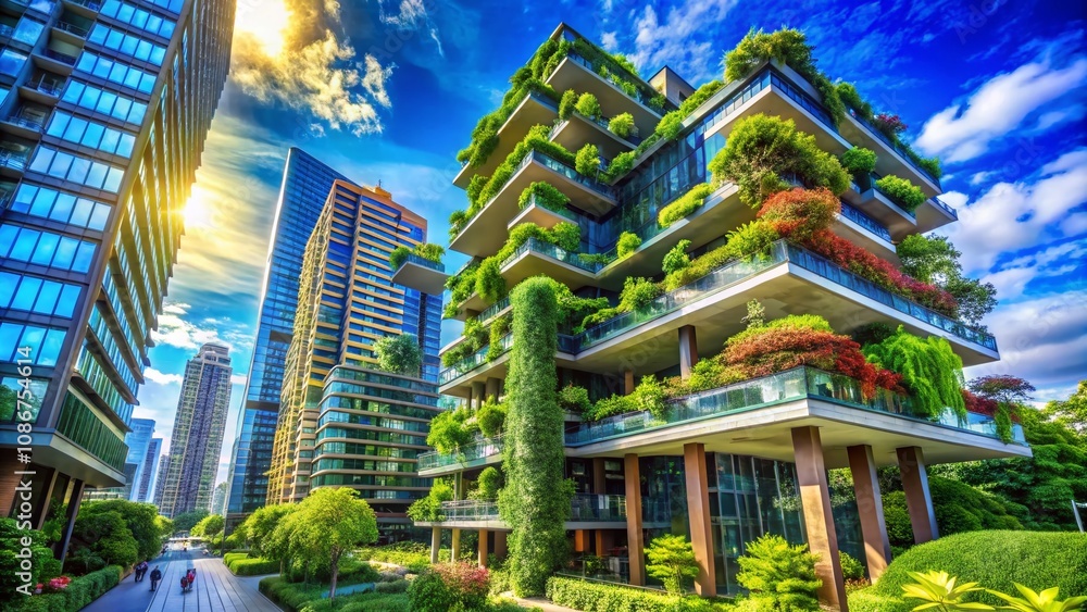 Poster captivating architectural photography showcasing innovative designs and structures in a modern urban